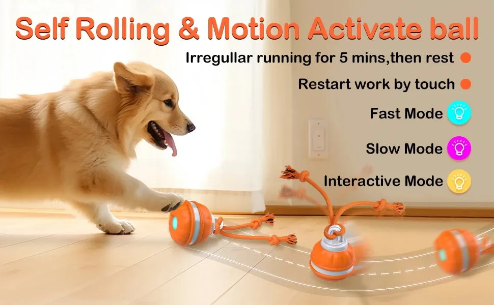 Peppy Pet Ball for Dogs,Dog Interactive Toys Dog Ball,Motion Activate Rolling Ball for Puppy/Small Dogs,Automatic Moving Dog Toy