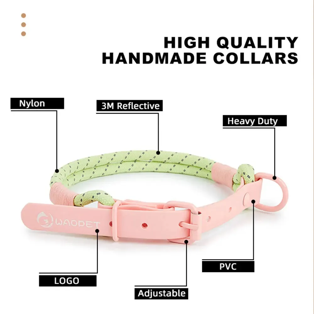 Pet Collar Cute Fashion Nylon webbing Dog Lead Collar Candy Style Handmade Webbing PVC Neck Ring Cool waterproof Dogs supplies