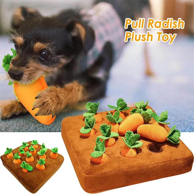 Pet Dog Chew Toy Sniffing Mat Plucking Radish Plush Toys