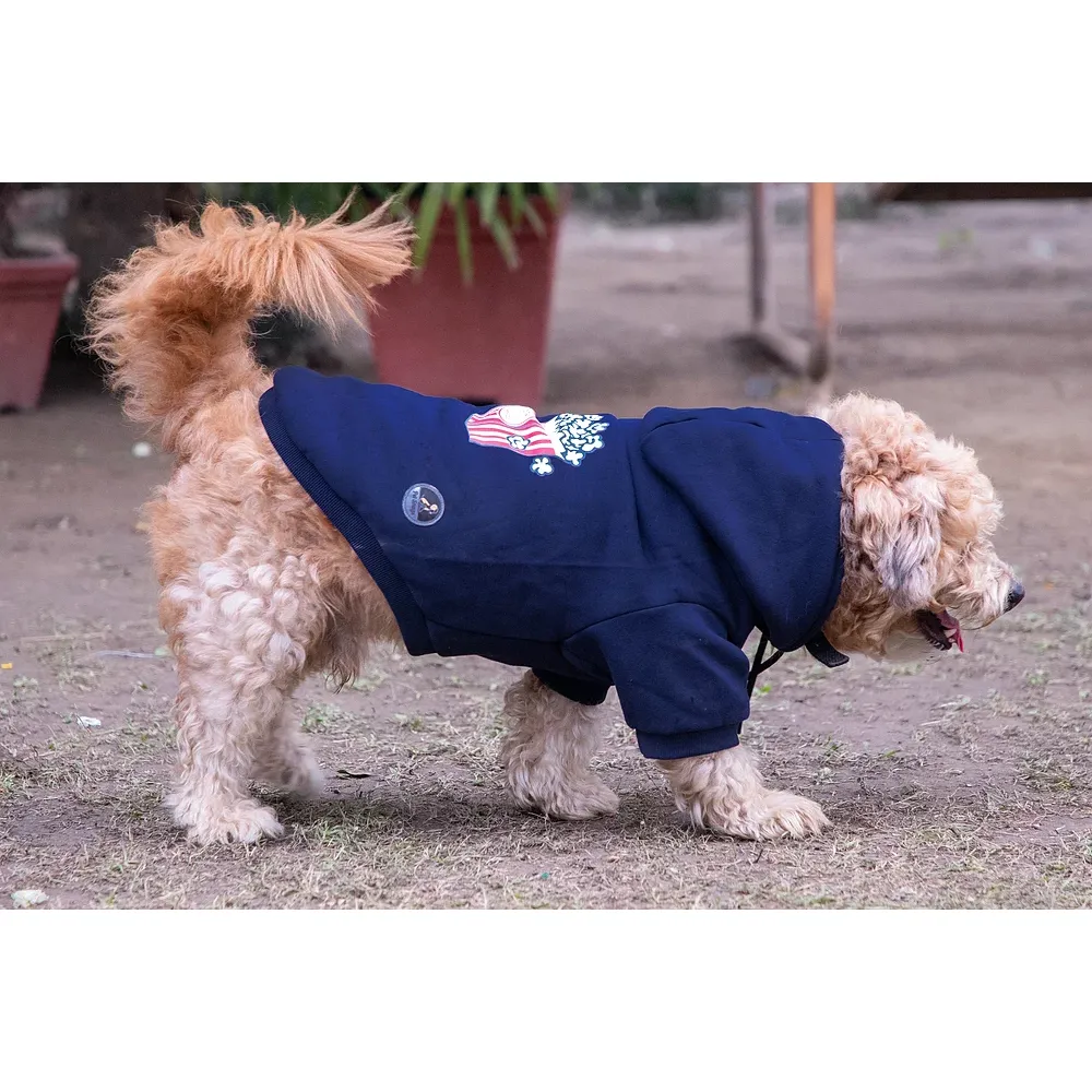 Pet Snugs Popcorn Print Sweatshirt for Dogs (Navy Blue)