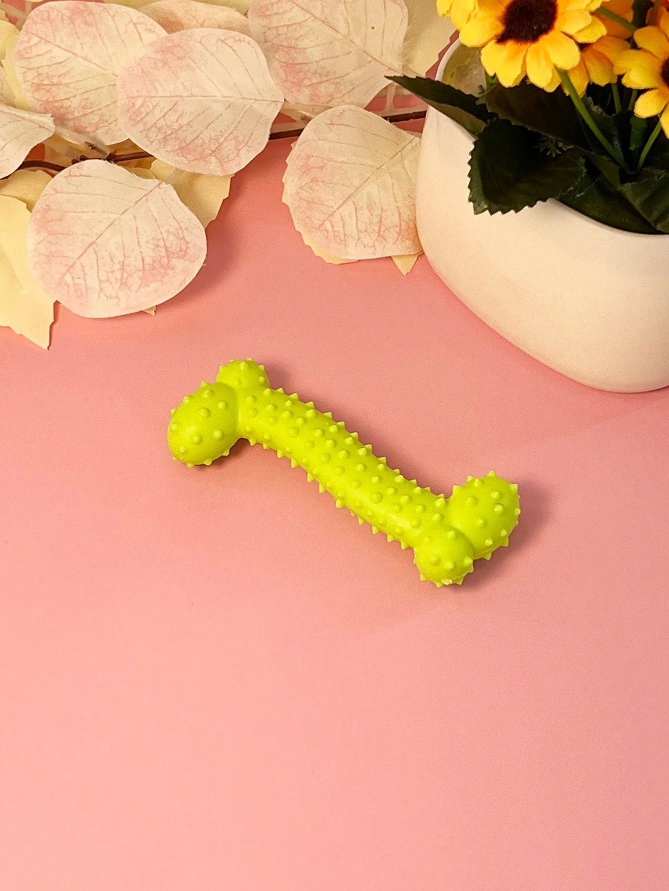 Pet Supplies Tpr Spiky Bone Shape Dog Chew Toy For Self-Entertainment And Interactive Play