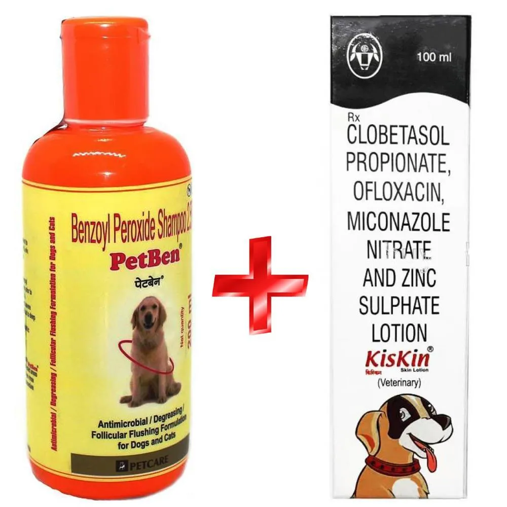 Petcare PetBen Anti-Fungal Dog Shampoo 200 ml   Intas Kiskin Lotion 100 ml