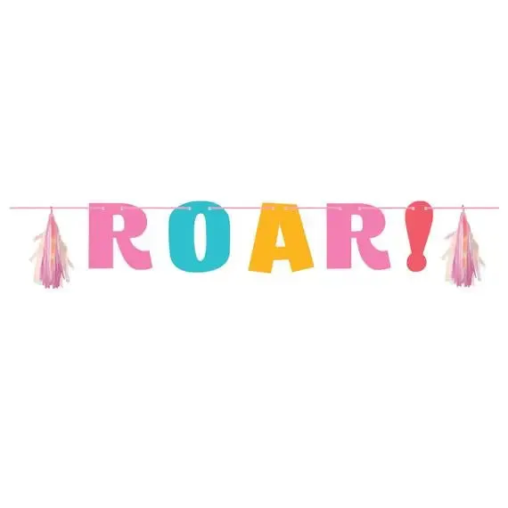 Pink Dinosaur Party Ribbon Banner