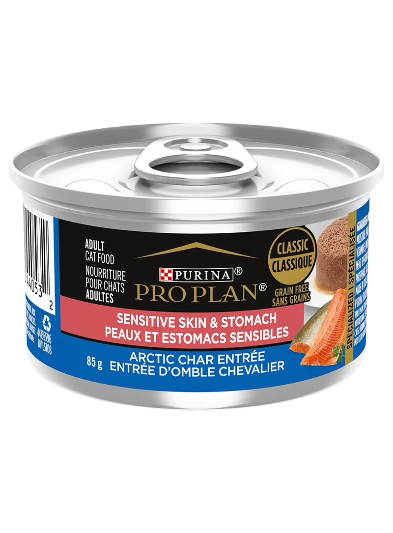 ProPlan Cat Sensitive Skin & Stomach Arctic Char Entrée Grain Free Classic 3oz