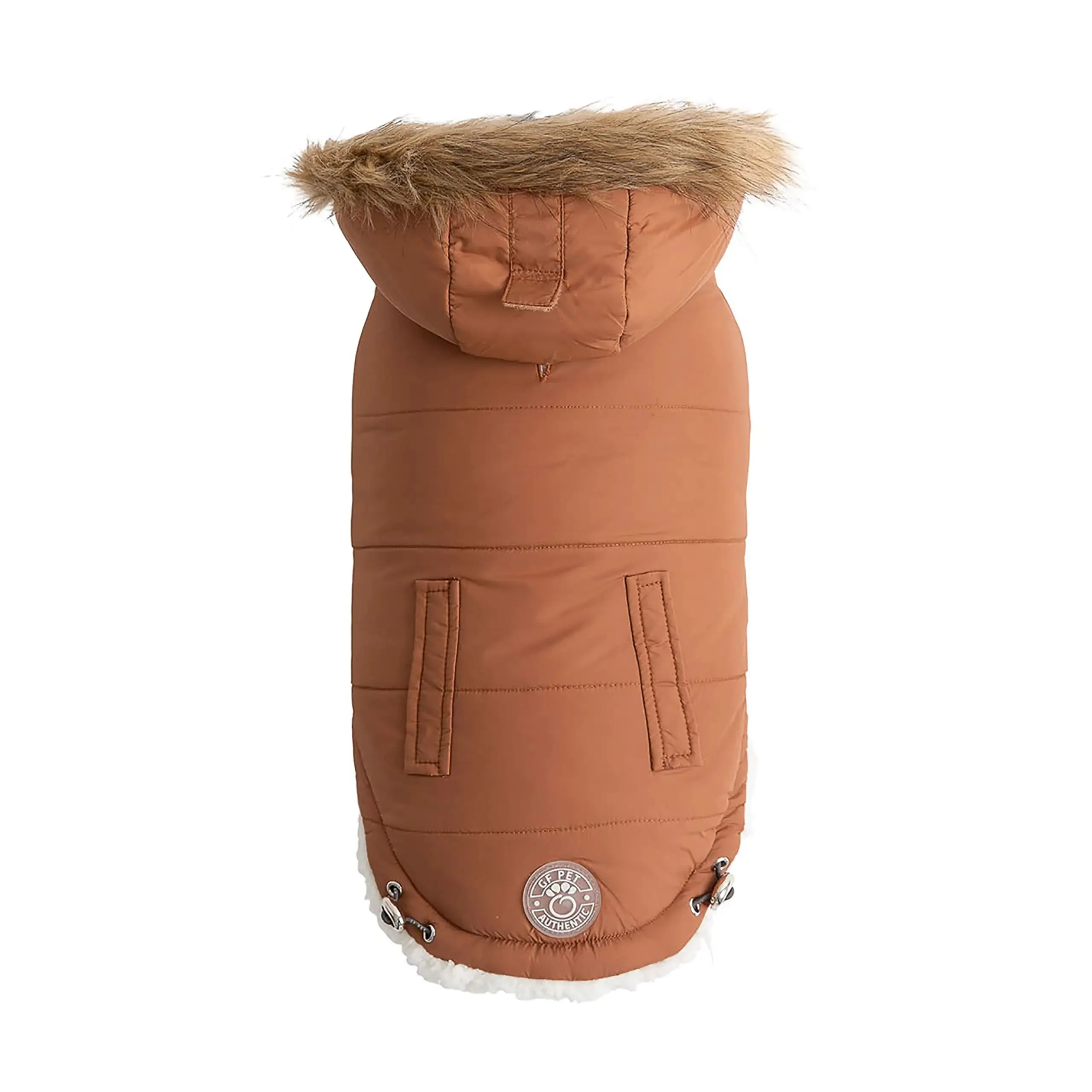 Sherpa-Lined Urban Parka - Caramel. Dog Coat. Water Resistant.