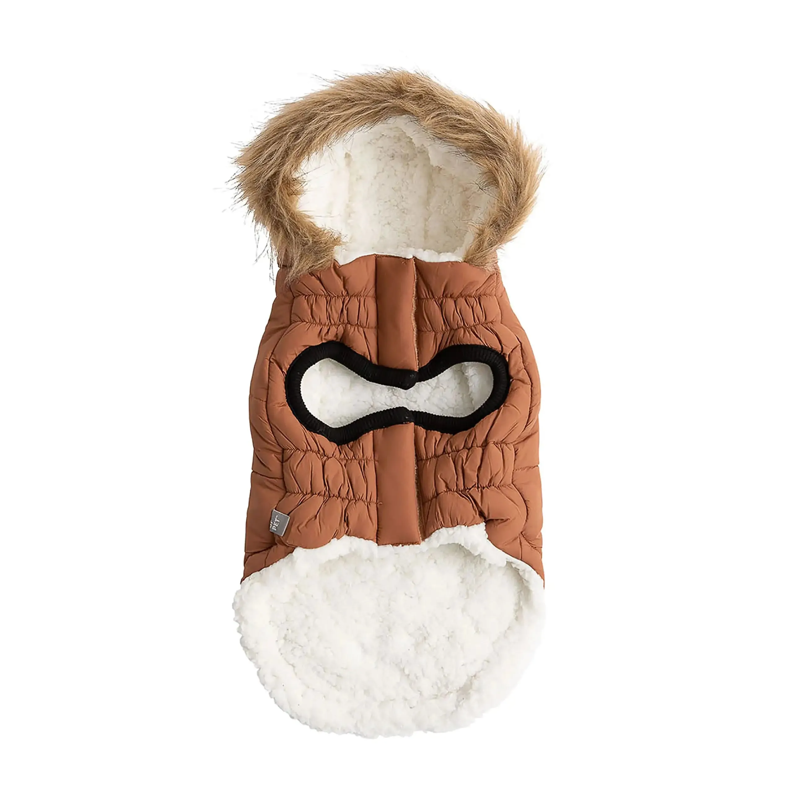 Sherpa-Lined Urban Parka - Caramel. Dog Coat. Water Resistant.