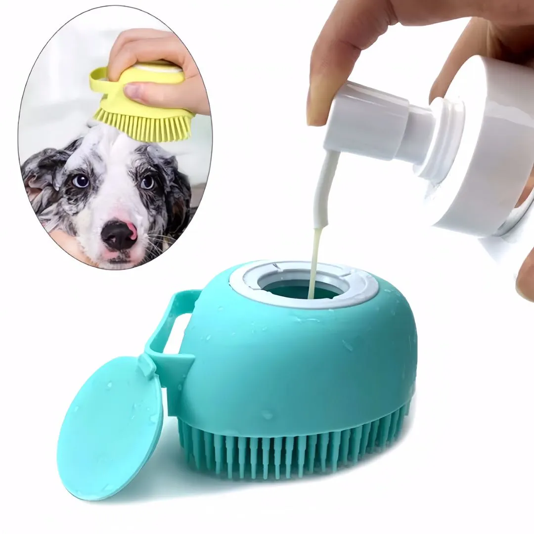 Silicone 2 in 1 Pet Bathing Brush Massager For Cats And Dogs