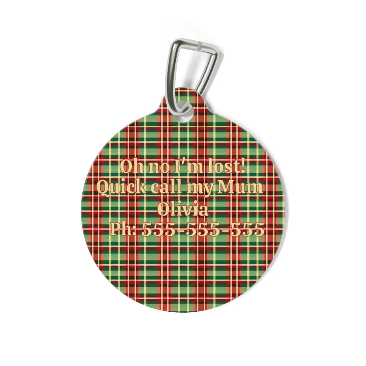 Tartan Collection 14 - Pet Tag Round and Bone Shape, Collar, Bandana, Lead, Dinner Bowl, Pet Bed