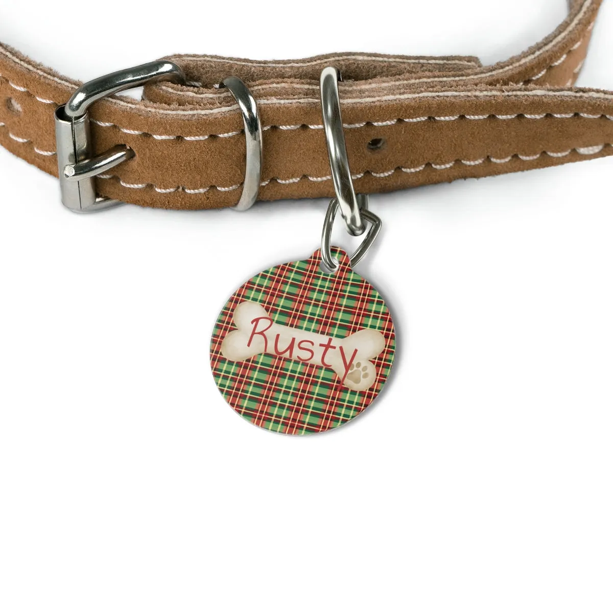 Tartan Collection 14 - Pet Tag Round and Bone Shape, Collar, Bandana, Lead, Dinner Bowl, Pet Bed