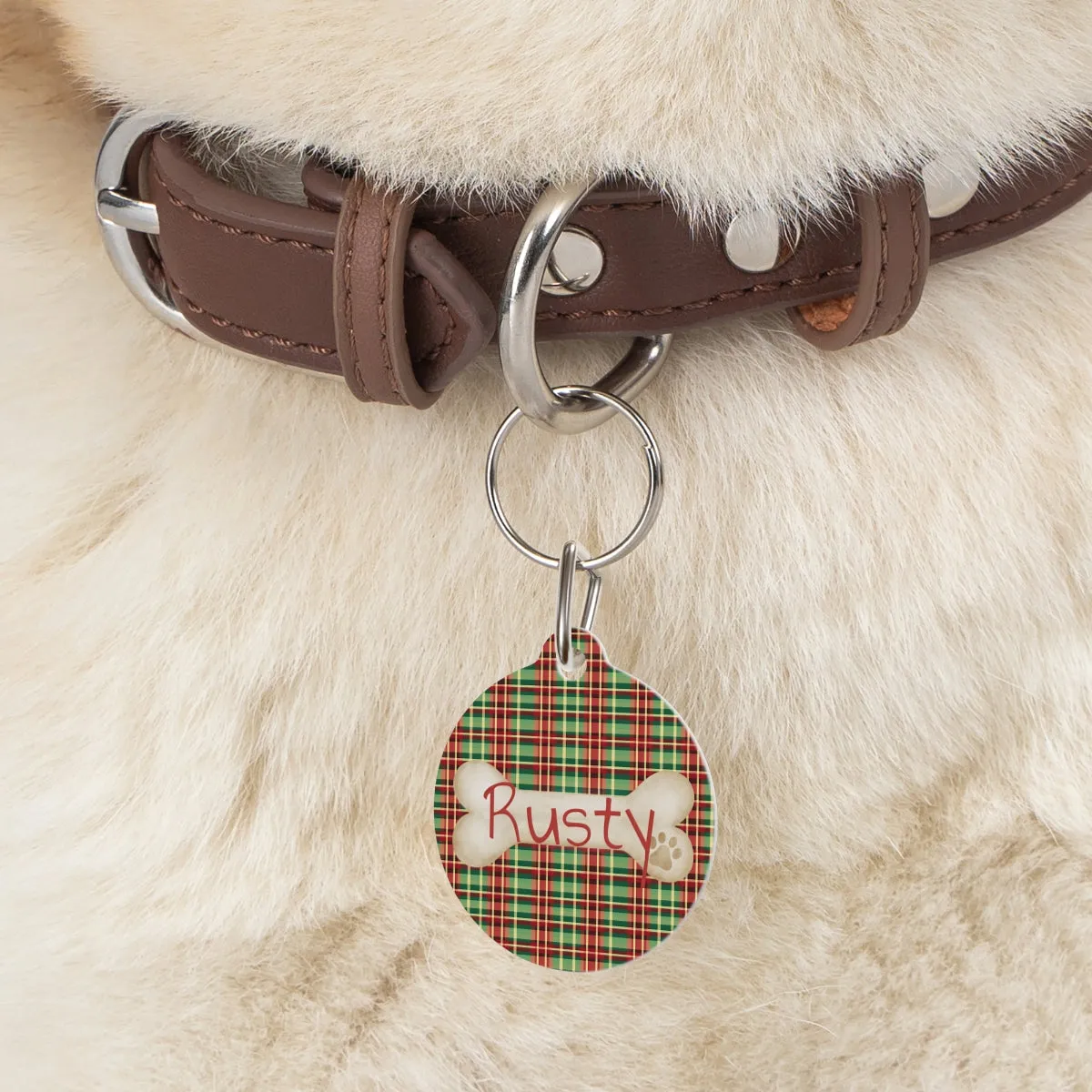 Tartan Collection 14 - Pet Tag Round and Bone Shape, Collar, Bandana, Lead, Dinner Bowl, Pet Bed