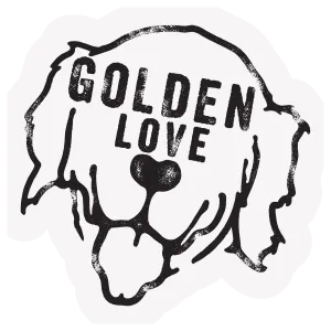 The Pet Foundry Golden Love Vinyl Sticker