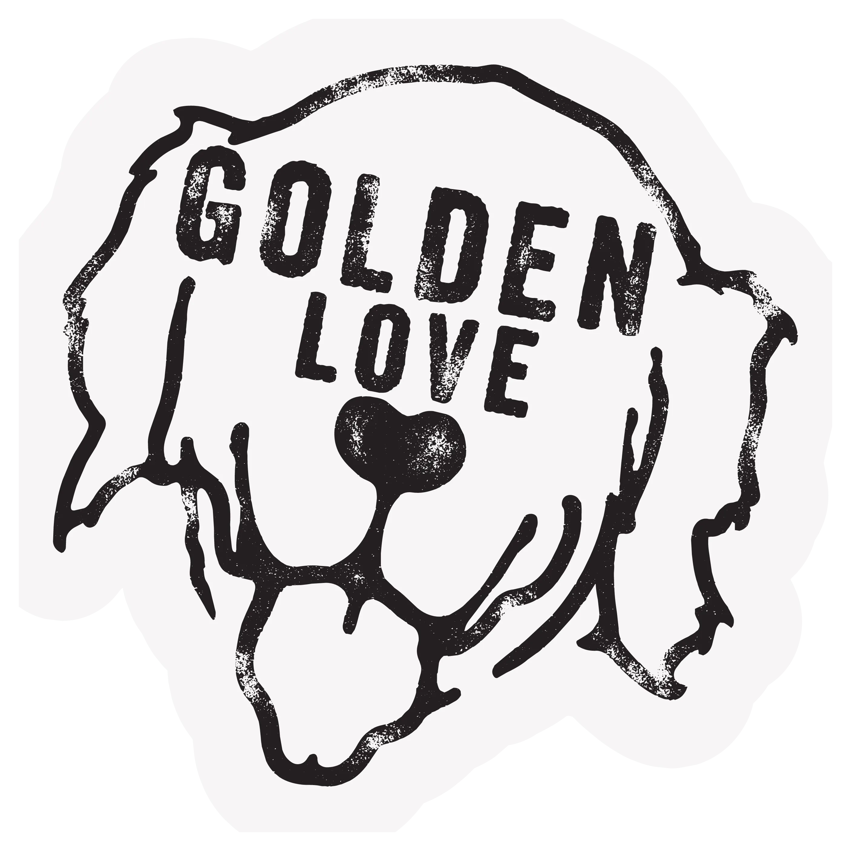 The Pet Foundry Golden Love Vinyl Sticker