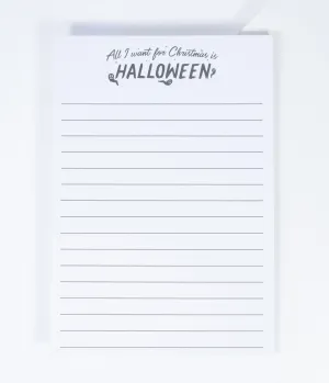 Unique Vintage All I Want For Christmas Is Halloween Notepad