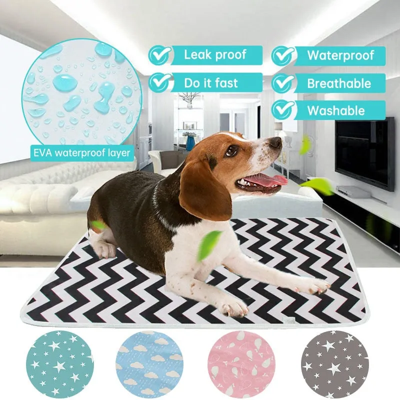 Washable Underpad for Dogs Reusable Pet Mat for Animals Puppy Accessories Jaula Conejo Urine Absorbent Waterproof Training Pad