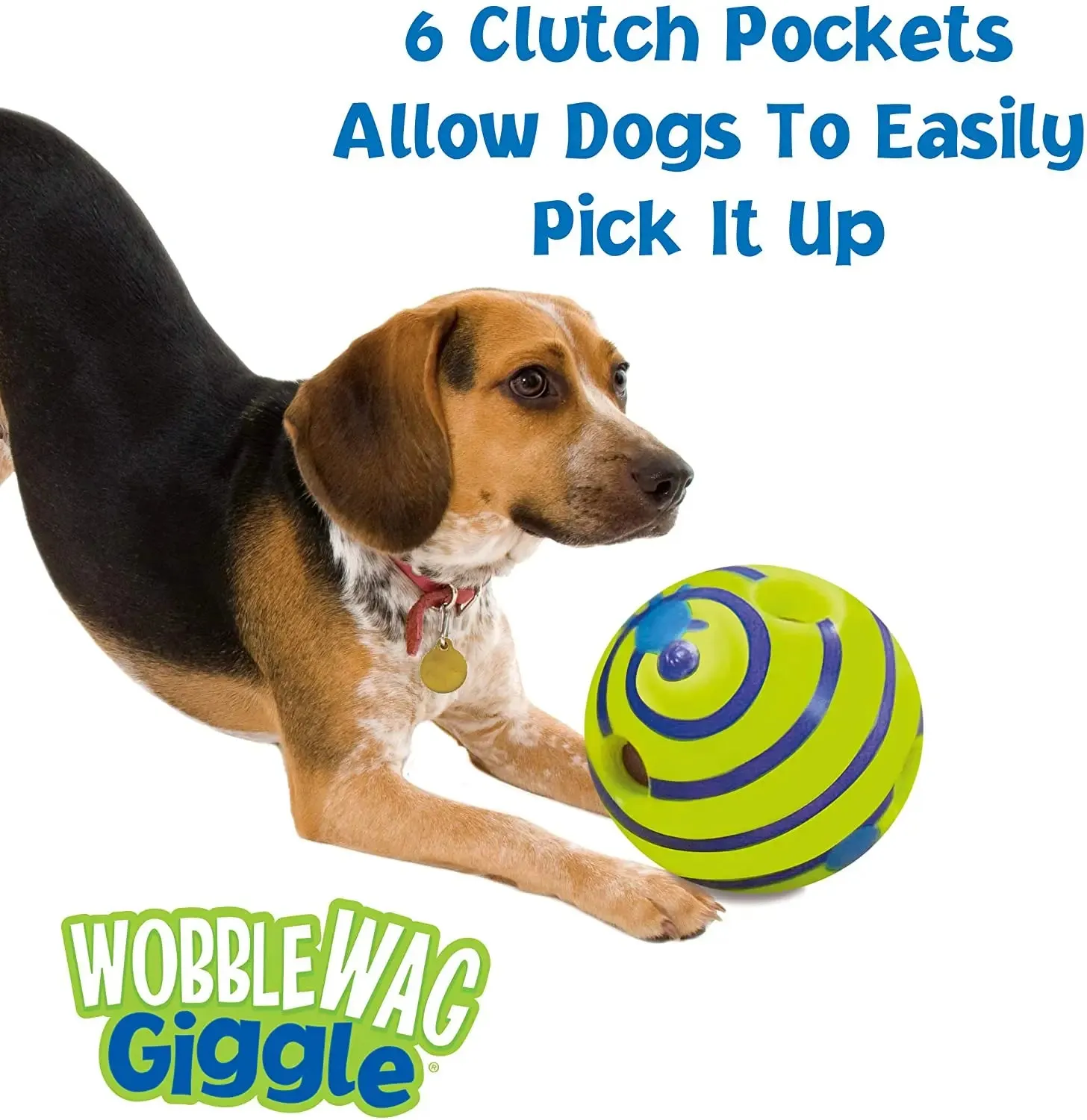 Wobble Wag Giggle Glow Ball Interactive Dog Toy Fun Giggle Sounds When Rolled or Shaken Pets Know Best as Seen on TV