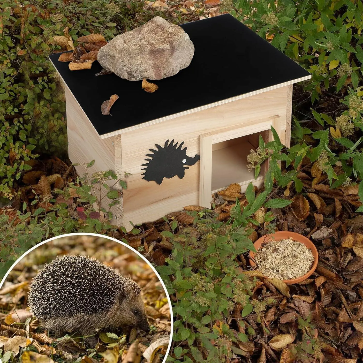 Wooden Hedgehog House