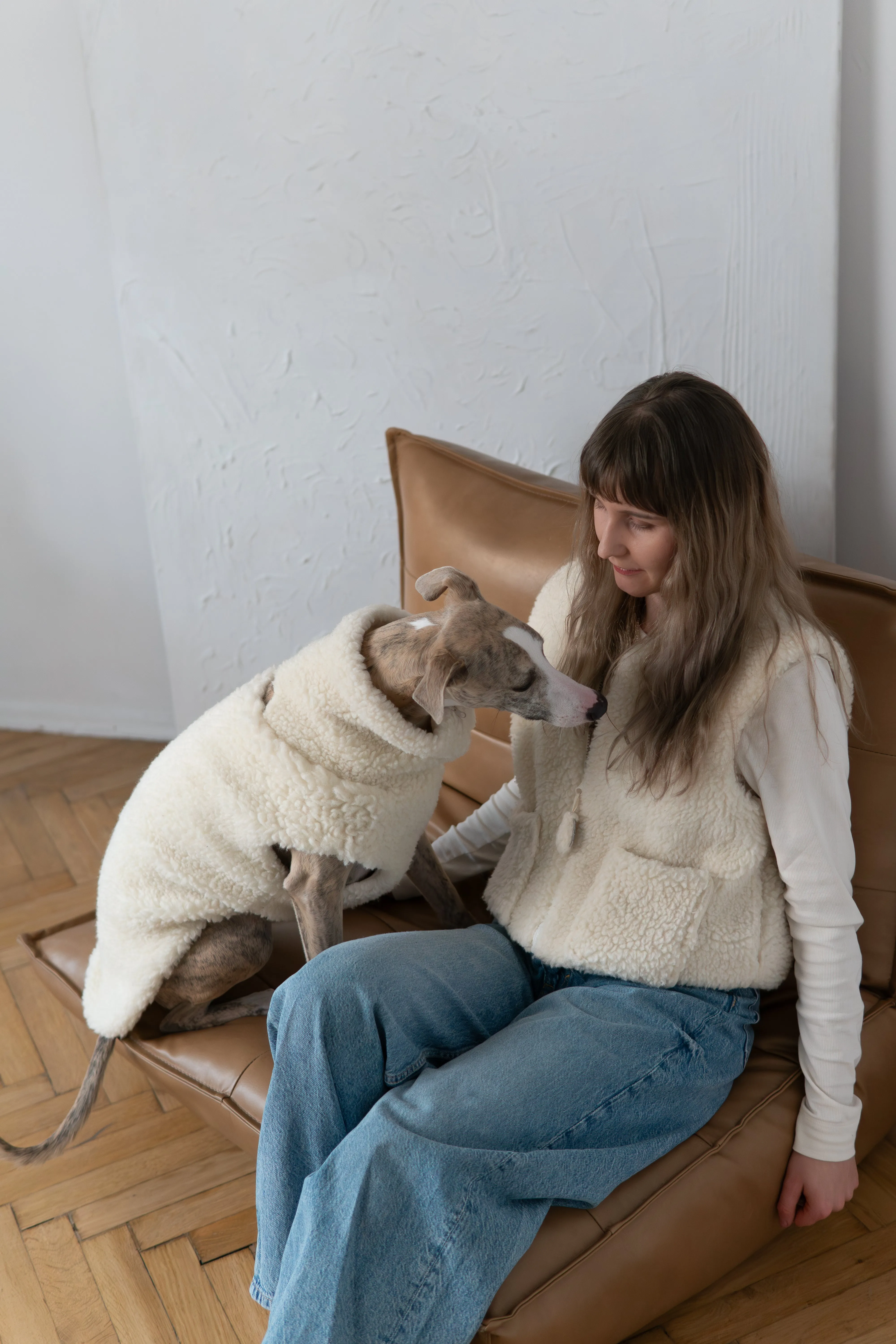 Woolen Dog Vest - White