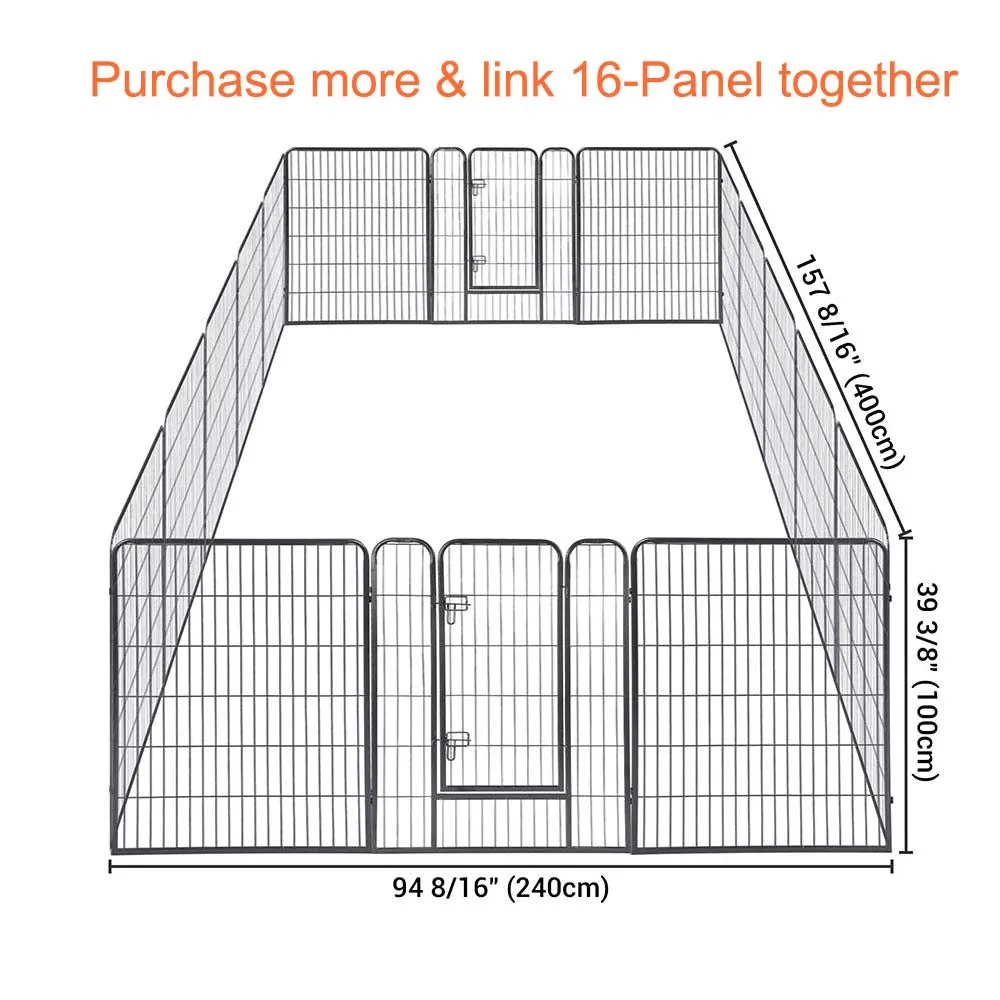 Yescom Heavy Duty Dog Playpen 40" Tall 48-Panel Puppy Pen Metal